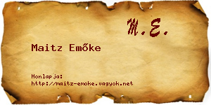 Maitz Emőke névjegykártya